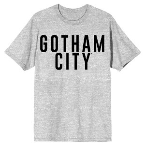 Batman Gotham City Simple Text Men's Athletic Heather T-shirt - 1 of 3
