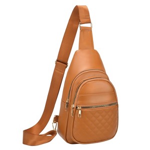 Unique Bargains PU Leather Adjustable Strap Lightweight Sling Bag 7.3" x 13.7" - 1 of 4