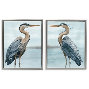Stupell Industries Detailed Heron Bird Duo 2pc Floating Frame Art Set - 1 of 4