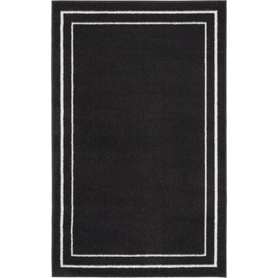 Essentials Black Ivory 3' x 5' Low-Profile Outdoor Rug