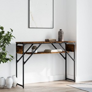 vidaXL Console Table with Shelf Smoked Oak 41.3 in.x11.8 in.x29.5 in. Engineered Wood - 1 of 4