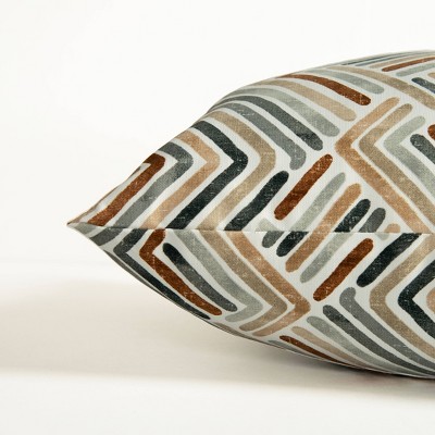 22" Square Geometric Canvas Throw Pillow for Indoor/Outdoor