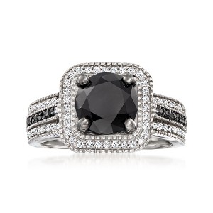 Ross-Simons 3.00 ct. t.w. Black and White Diamond Ring in Sterling Silver - 1 of 4
