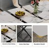 59" Black Modern Expandable Dining Table Set with 4 Upholstered Armless Chairs, Seats 4–6 People, Ideal for Kitchen or Small Dining Room -3irtyhousy - 3 of 4