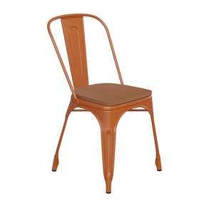 Flash Furniture Perry Commercial Grade Metal Indoor-Outdoor Stackable Chair with All-Weather Polystyrene Seat - 1 of 4