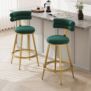 CAVINAS Dining Chairs Kitchen Chairs Set of 2 Counter Stools with Iron Frame Soft Back Footrest for Dining Room, Kitchen - 1 of 4