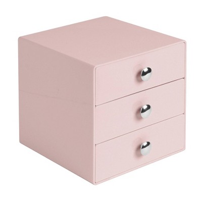 iDESIGN Original 3-Drawer Set Pink: Plastic Storage Organizer, No Assembly, 6.5" x 6.5" x 6.5"