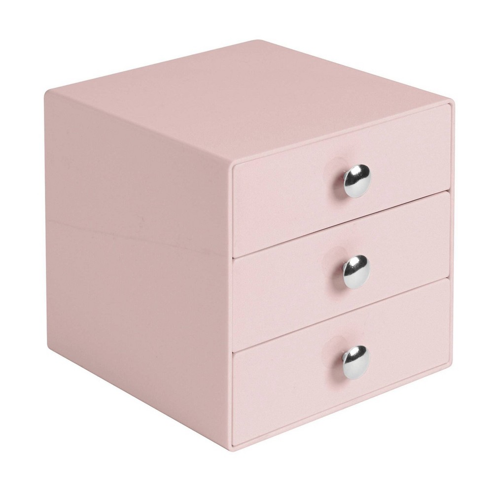 iDESIGN Original 3-Drawer Set Pink: Plastic Storage Organizer, No Assembly, 6.5" x 6.5" x 6.5"