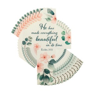 Dicksons He Has Made Everything Beautiful Pink Floral 4 inch Paper Pocket Card Bookmark Pack of 12 - 1 of 4