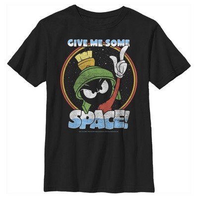 Boy's Looney Tunes Marvin The Martian Thinking T-shirt - Black - Large ...