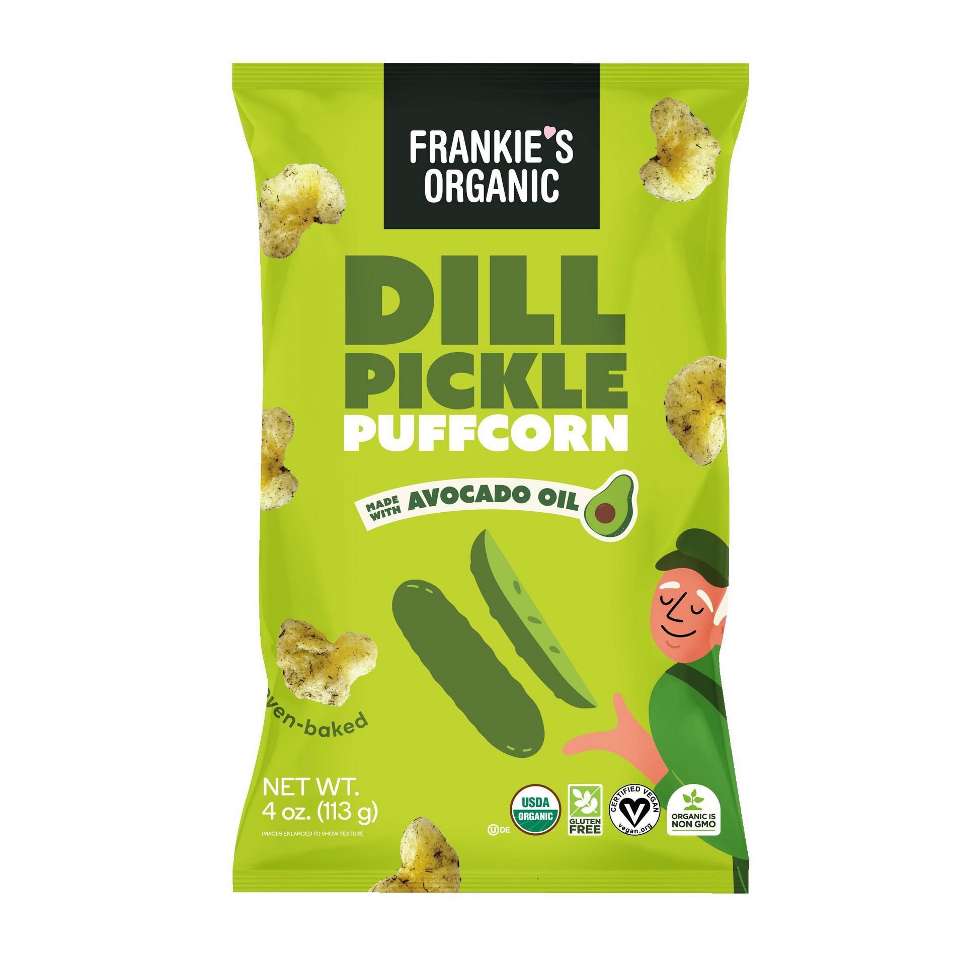 Frankie's Organic Avocado Oil & Dill Pickle Puffcorn - 4oz