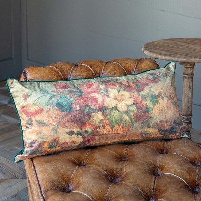 Park Hill Collection Velvet Floral Bolster Pillow