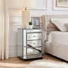 ORRD 3-Drawer Mirrored Nightstand – Modern Bedside & Side Table for Bedroom, Living Room - 3 of 4