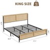 Garvee Bed Frame with Natural Rattan Headboard and Footboard, Wooden Platform No Box Spring Needed, 14 inch Noise-Free Metal Bedframe - 2 of 4
