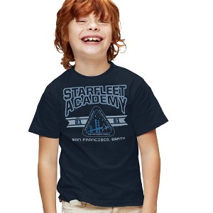 Boys' Star Trek Starfleet Academy Earth T-Shirt Navy Large - 1 of 4