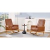 VECELO Modern Glider Rocker Chair with USB Port Armchair & Side Pocket, Faux Leather Upholstered Rocking Chair for Living Room Balcony - 4 of 4