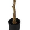 Monarch Specialties Artificial Plant 52 inch Tall Rubber Tree Indoor Faux Fake Floor Greenery Potted Real Touch Decorative Green Leaves Black Pot - 3 of 4