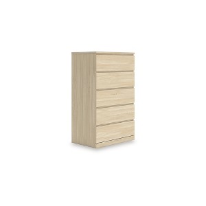 Signature Design by Ashley Onita 5-Drawer Chest in Natural Brown Wood Finish, Modern Bedroom Storage Dresser - 1 of 4