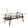 FONTOI Rectangle Coffee Table with Glass Tabletop, Modern Table for Living Room Bedroom Office, Clear&Brown, 22.84"*16.73"*38.58" - 4 of 4
