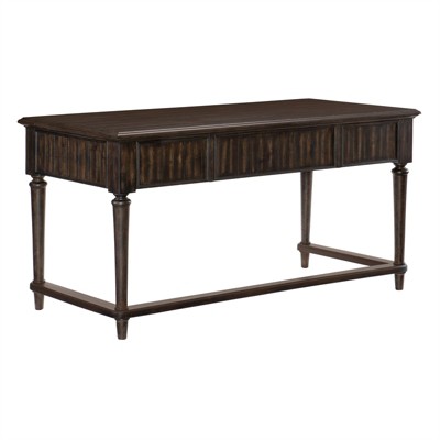 Driftwood Charcoal Wood Writing Desk with Filing Cabinet
