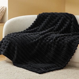 Bedsure Striped Flannel Fleece Blanket for Bed, Super Soft Throw Blanket for Couch, Wider Striped Design - 1 of 4