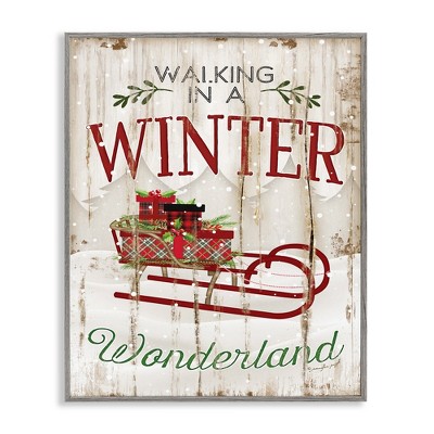 Stupell Industries Rustic Winter Wonderland Sleigh, 16" x 20"