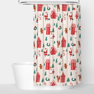 72"x72" Gingerbread Christmas Shower Curtain - Wondershop™ - 1 of 4