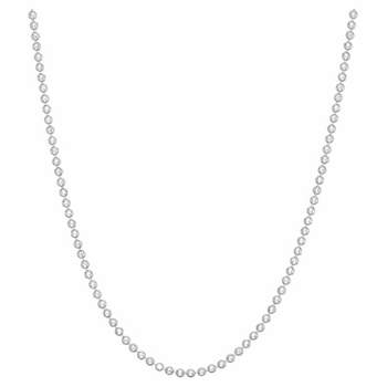 Tiara Sterling Silver 24" Diamond-cut Ball Chain Necklace