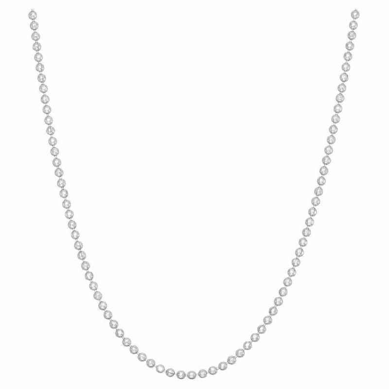 Tiara Sterling Silver 24" Diamond-cut Ball Chain Necklace, 1 of 2