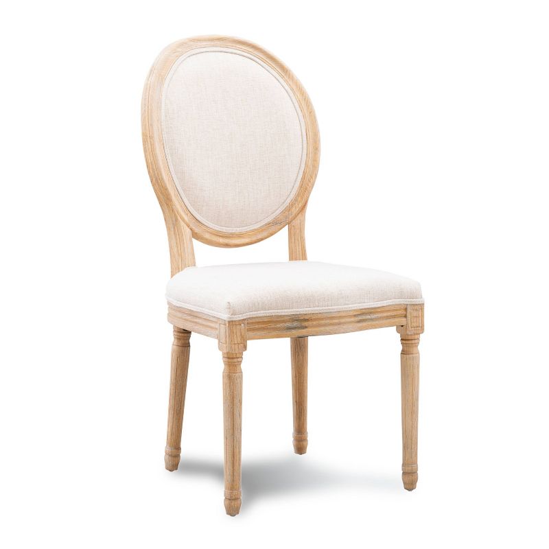 Set of 2 Manchester Upholstered Oval Back Chairs Natural - Linon, 2 of 9