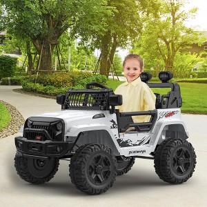 12V Kids Ride On Truck, Electric Play Car Ride-On Toy with Parent Remote Control, 3 Speeds, 4 Tires Suspension, LED Lights - 1 of 4