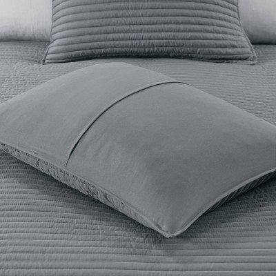 Yellow and Gray Reversible Microfiber Comforter Set, Full