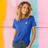 Dalix Ghost Embroidered Cotton Relaxed Fit Short Sleeve Crewneck Tee Shirt Women - 2 of 4