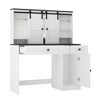 CAVINAS Vanity Desk with Mirror Makeup Vanity with Dryer Holder, Storage Shelves for Apartment, Bedroom - 3 of 4