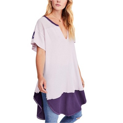 Free People Womens Varsity Tunic Graphic T-Shirt