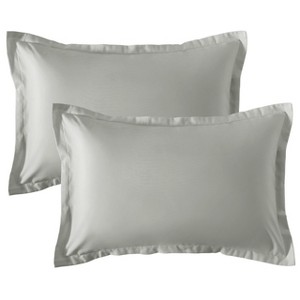 2 Pack Brushed Microfiber Pillow Shams, Super Soft and Cozy Oxford Pillowcases - NTBAY - 1 of 4
