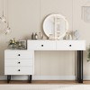 Whizmax Vanity Desk with Mirror and Lights, Small Makeup Vanity with 5 Drawers for Bedroom, Modern Makeup Vanity Organizer with 3 Color Lights - 3 of 4