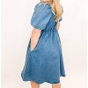Women's Denim Puff Sleeve Dress - Mikarose - 3 of 3