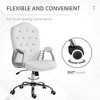 TiramisuBest White Polyester Velvet Computer Chair with Wheels, Adjustable Height & Tilt - 4 of 4