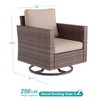 Sonkuki 2-Piece Patio Chair Set Brown Rattan Swivel Rocking Chair Set, Outdoor Furniture PE Wicker Set - 2 of 4