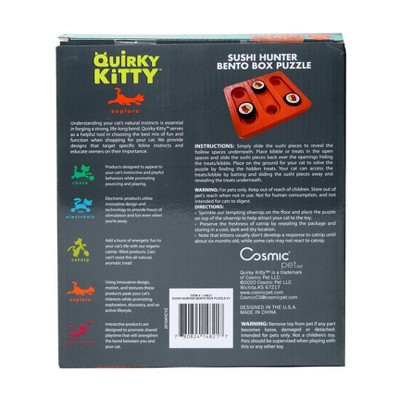 Quirky Kitty Brown Bento Box Puzzle Cat Toy