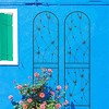 Gulches 4 Pack Metal Garden Trellis 86.7" x 19.7" Rustproof Trellis for Climbing Plants Outdoor Flower Support Butterfly Deco Black - 3 of 4