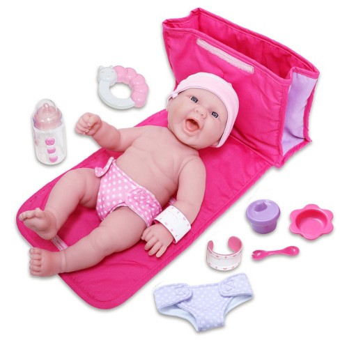 JC Toys La Newborn 13" Baby Doll with 7pc Diaper Bag Set - image 1 of 4