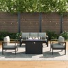 LayinSun 4 Pieces Aluminum Outdoor Patio Furniture Set with Fire Pit Table, Outside Metal Patio Conversation Sets with Deep Seating and Thick Cushions - 2 of 4