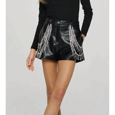 Women's Rhinestone Leather Shorts - g.p.d.
