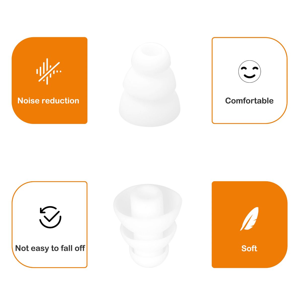Unique Bargains Soft Silicone Noise Cancelling Durable Ear Cushion White 10 Pcs - thumbnail 2