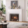HOMCOM 3-Panel Folding Fireplace Screen for Wood Burning with Double Doors, Home Heavy Duty Steel Fire Spark Guard, 47.25" x 31", Black - 2 of 4
