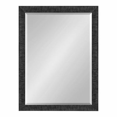 Reyna 18x24 Black Ribbed Rectangle Wall Mirror
