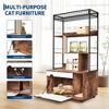 Hidden Litter Box Enclosure with Storage Rack & Cat Scratching Post, 2-in-1 Wood Metal Cat Furniture with Shelf and Cushioned Mat, Modern Pet Decor - 3 of 4