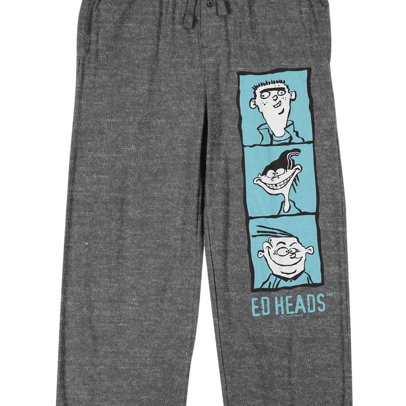 Ed Edd N Eddy Ed Heads Men's Gray Heather Sleep Pajama Pants, 2 of 4